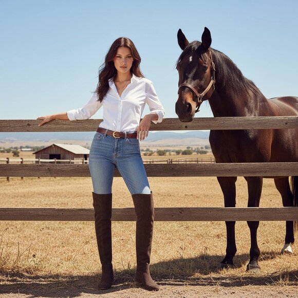 CHLOE Boots OTK Riding with Lace up Back Detail sz 38 - Picture 5 of 12